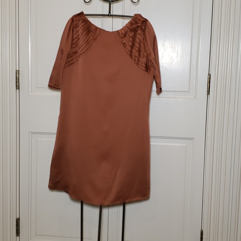 Elizabeth & James copper silk dress xs